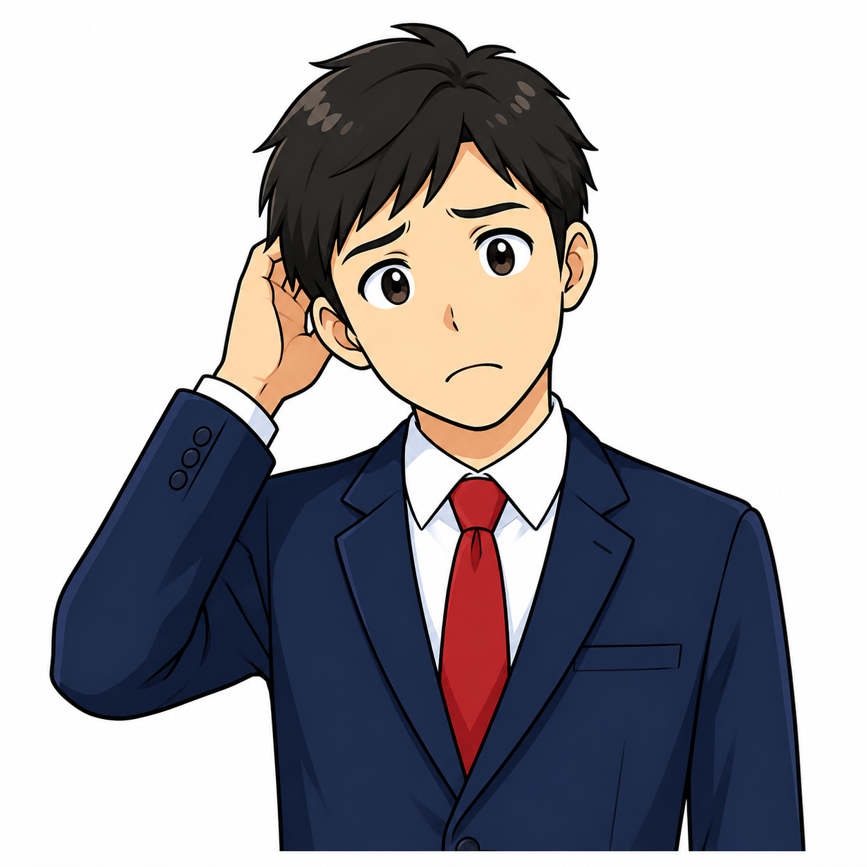 首をかしげる新人ドライバー