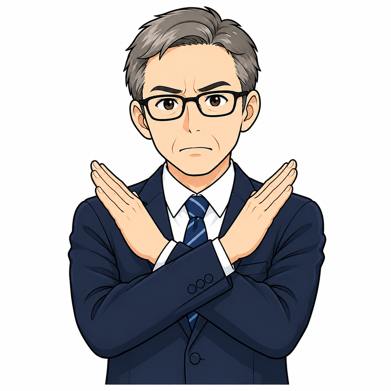 両手で×を作る運行管理者